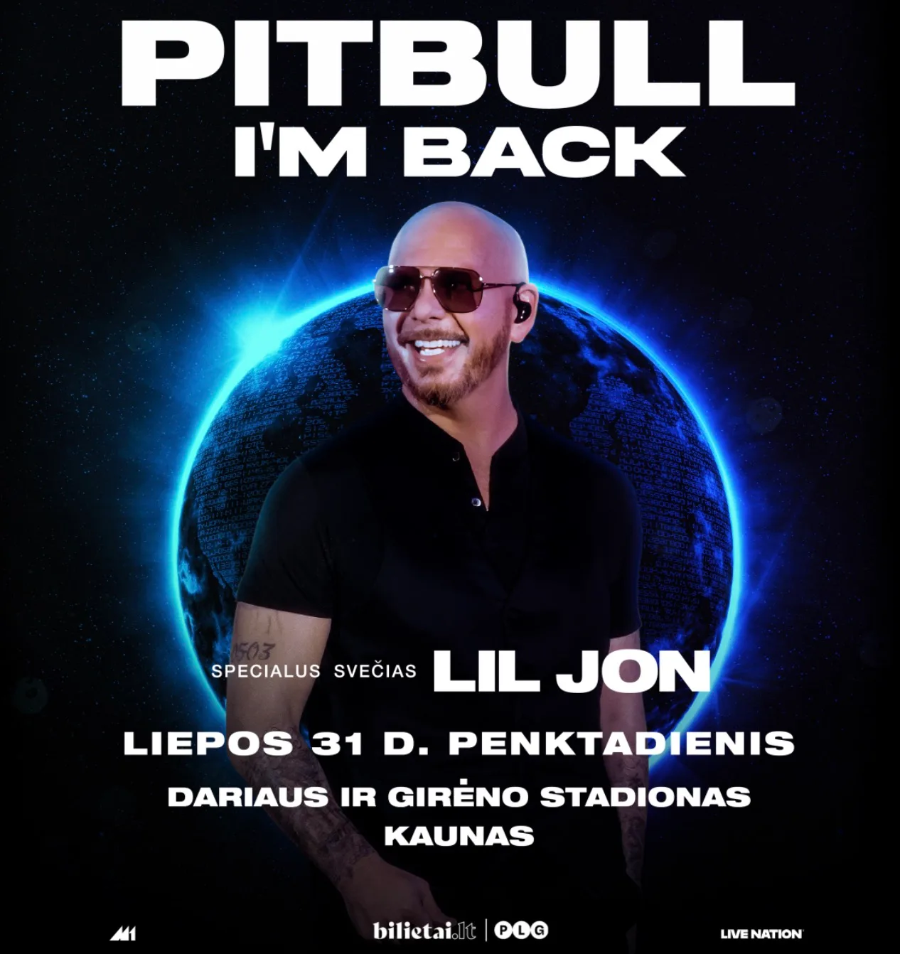 Pitbull koncertas Kauno Dariaus ir Girėno stadione