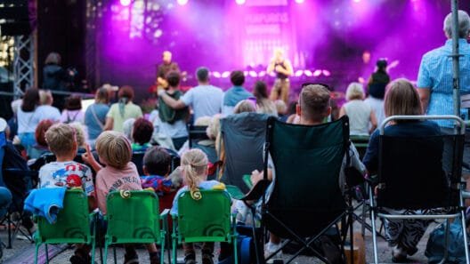 Kultūros festivalis „Purpurinis vakaras“ Anykščių Dainuvos slėnyje - jaukus vakaro koncertas po atviru dangumi.