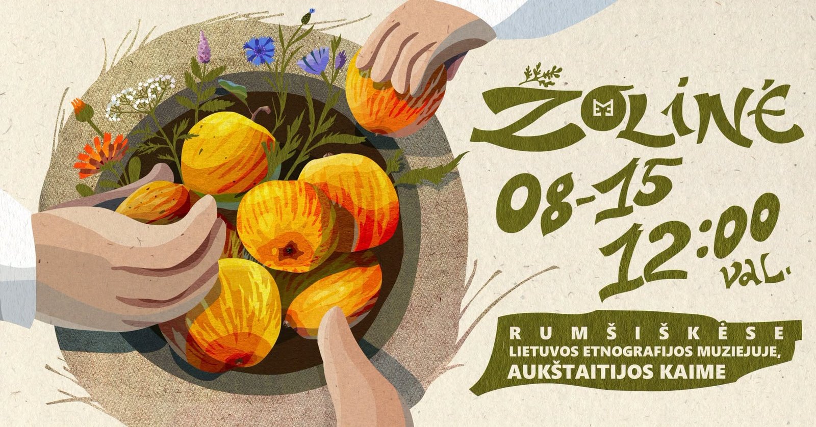 Plakatas kviečiantis į Žolines Rumšiškėse