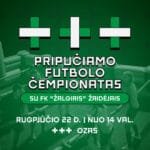Skelbimas, kuriame rašoma, pripučiamo futbolo čempionatas Ozo terasoje Vilniuje su FK Žalgiris